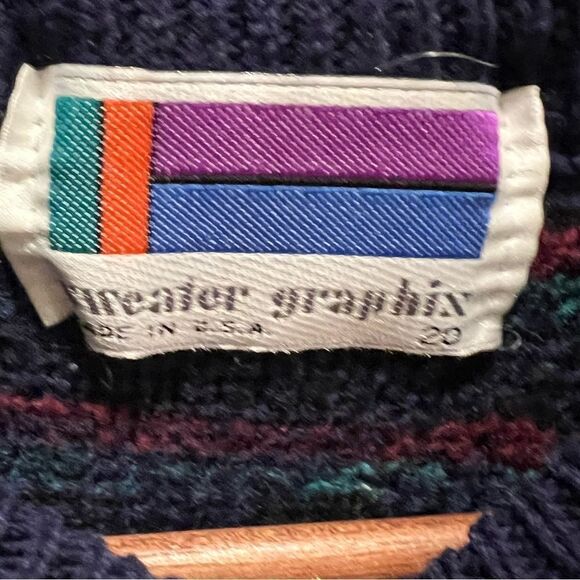 Sweater Graphix vintage made in the USA boys crewneck sweater size 20/XXL - Picture 3 of 4